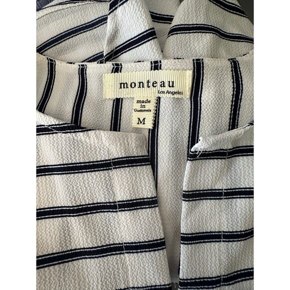 Monteau White Blue Dress in Size Medium - Picture 2 of 4